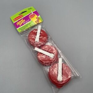 Rubbermaid 8035 Sippin Saver Soda Can Lids 3 Pack PopUp Straws Vintage 1991 Pop